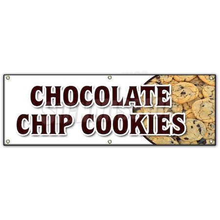 Signmission CHOCOLATE CHIP COOKIESBANNER SIGN fresh baked bakery big huge warm B-72 Chocolate Chip Cookies